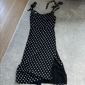 Reformation Black and White Polka Dot Midi Sundress